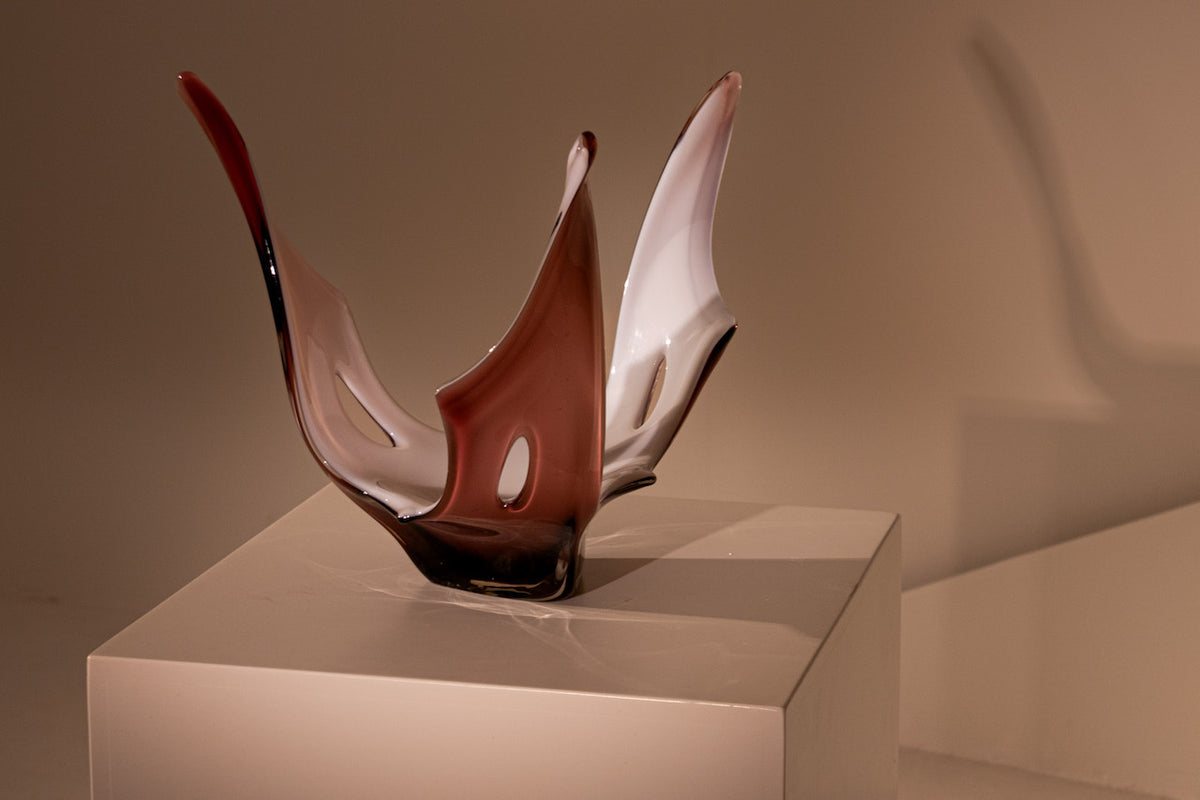 JARRÓN LUMA. Cristal de Murano, Italia 1960