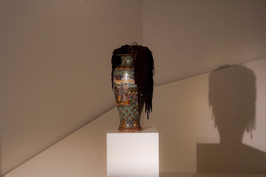 JADE LINES. Jarrón oriental vintage