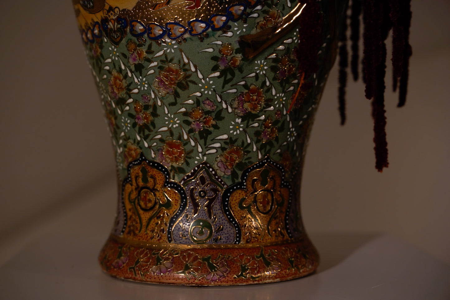 JADE LINES. Jarrón oriental vintage