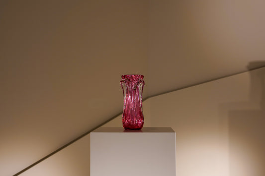 PINK LIGHT.  Jarrón de vidrio soplado